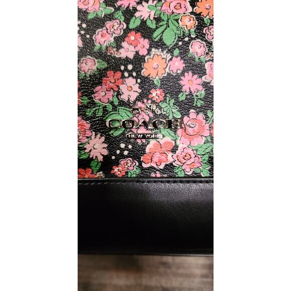 NWOT Coach Posey Cluster Floral Sierra Satchel Black/Pink # F57622 - Picture 10 of 12